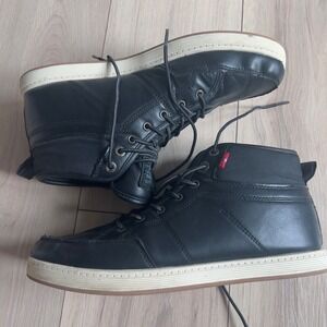 Levis Sneakers Mens 12 Burnish Black Barstow Hi Top Retro Lace Up Casual Shoes
